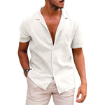 Men’s Short Sleeve Button-Down Shirt – Casual Summer Beach Top
