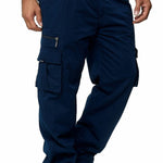 Men’s Multi-Pocket Cargo Pants – Loose Straight Casual Trousers