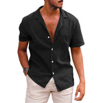 Men’s Short Sleeve Button-Down Shirt – Casual Summer Beach Top