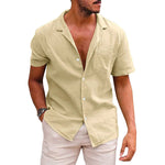 Men’s Short Sleeve Button-Down Shirt – Casual Summer Beach Top