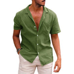 Men’s Short Sleeve Button-Down Shirt – Casual Summer Beach Top