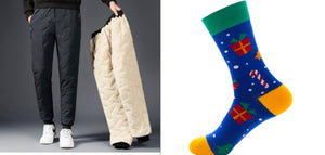 Men’s Padded Cotton Trousers with Cashmere – Warm Winter Pants