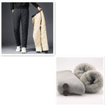 Men’s Padded Cotton Trousers with Cashmere – Warm Winter Pants