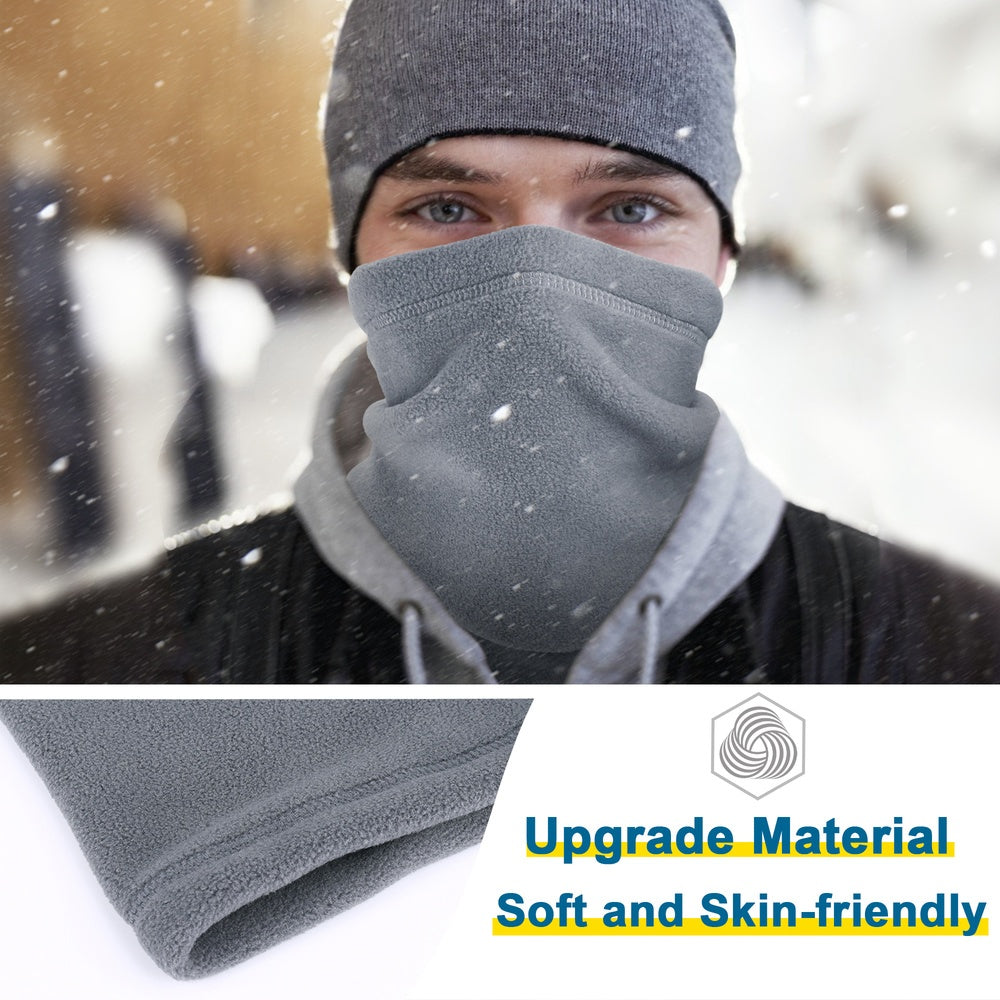 Winter Fleece Neck Warmer Scarf – Windproof Tube Mask Balaclava