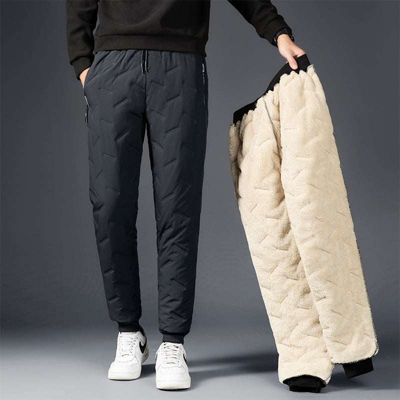 Men’s Padded Cotton Trousers with Cashmere – Warm Winter Pants