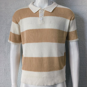 Men’s Summer Lapel Sweater – Short Sleeve Slim Fit Spliced Shirt