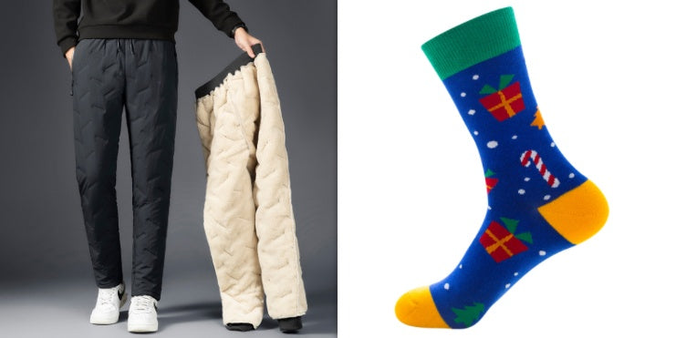 Men’s Padded Cotton Trousers with Cashmere – Warm Winter Pants