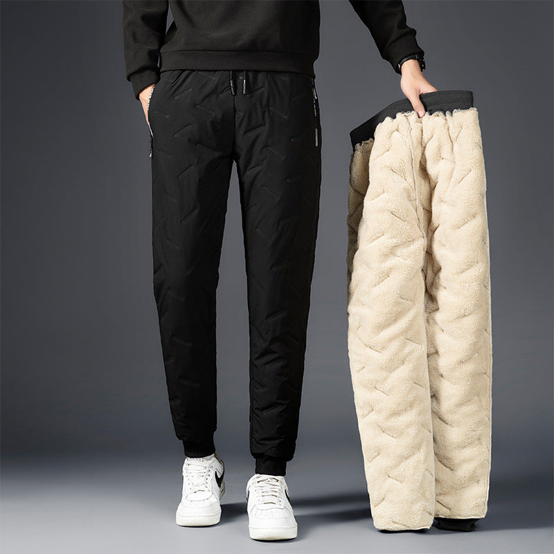 Men’s Padded Cotton Trousers with Cashmere – Warm Winter Pants