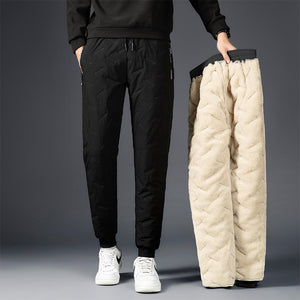 Men’s Padded Cotton Trousers with Cashmere – Warm Winter Pants