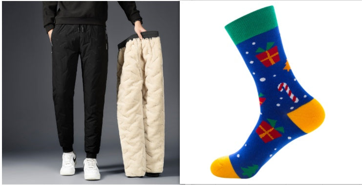 Men’s Padded Cotton Trousers with Cashmere – Warm Winter Pants