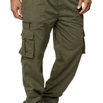 Men’s Multi-Pocket Cargo Pants – Loose Straight Casual Trousers