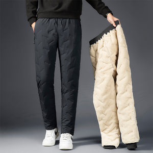 Men’s Padded Cotton Trousers with Cashmere – Warm Winter Pants