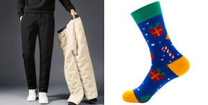 Men’s Padded Cotton Trousers with Cashmere – Warm Winter Pants