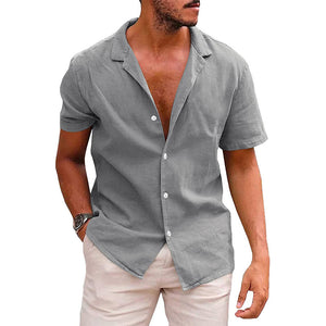 Men’s Short Sleeve Button-Down Shirt – Casual Summer Beach Top