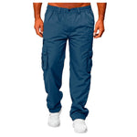 Men’s Multi-Pocket Cargo Pants – Loose Straight Casual Trousers